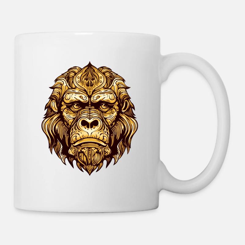 Gorilla Kopf Tier - Tasse - Weiß