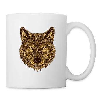 Wolf Kopf Tier - Tasse - Weiß - Rechts