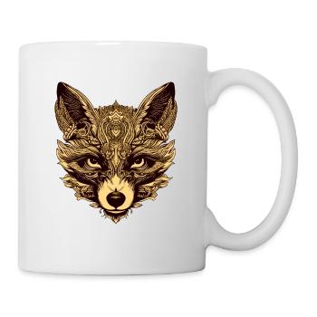 Fuchs Kopf Tier - Tasse - Weiß - Rechts