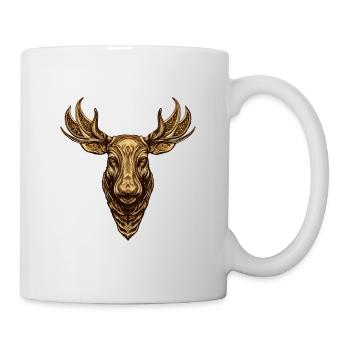 Elch Kopf Tier - Tasse - Weiß - Rechts