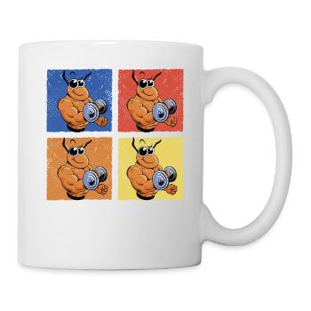 Ameise Fitness Bizeps - Tasse - Weiß - Rechts