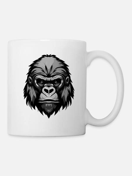 Gorilla Kopf - Tasse - Weiß