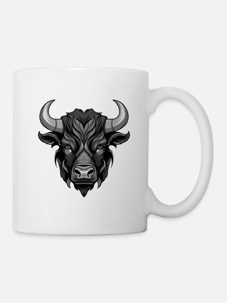 Tête de taureau Taureau - Mug blanc - blanc