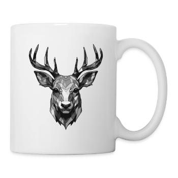 Hirsch Kopf - Tasse - Weiß - Rechts