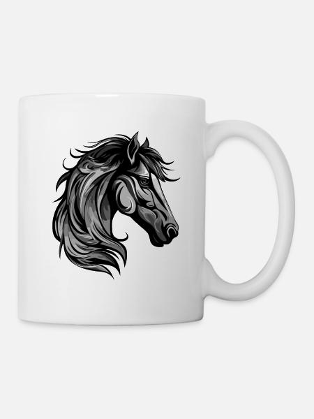Pferd Kopf - Tasse - Weiß