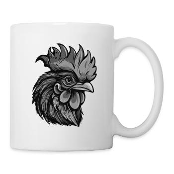 Hahn Portrait - Tasse - Weiß - Rechts
