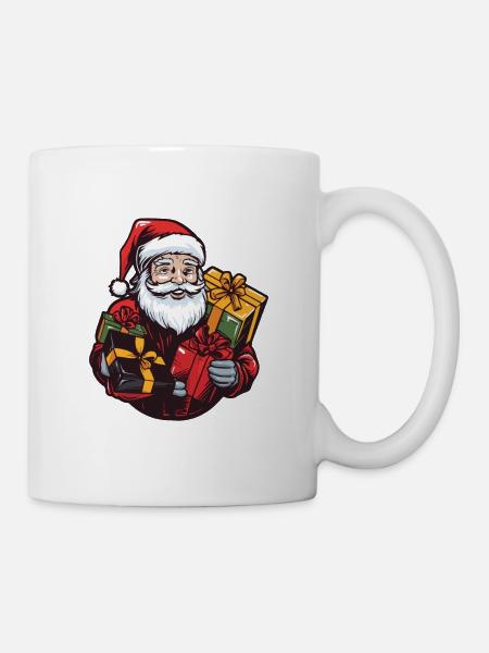 Weihnachtsmann Geschenke - Tasse - Weiß