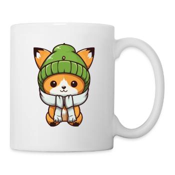 Fuchs Winter Comic - Tasse - Weiß - Rechts