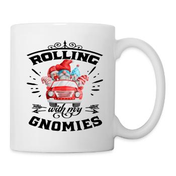 Rolling With My Gnomies Weihnachtsgnom - Tasse - Weiß - Rechts