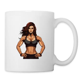 Femme Muscles Séance D’entraînement Gym Fille - Mug blanc - blanc - Droite