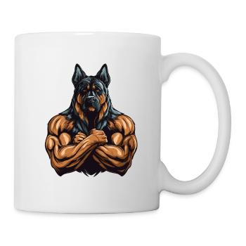 Dog Muscles Fitness Bodybuilding - Mug - white - Right