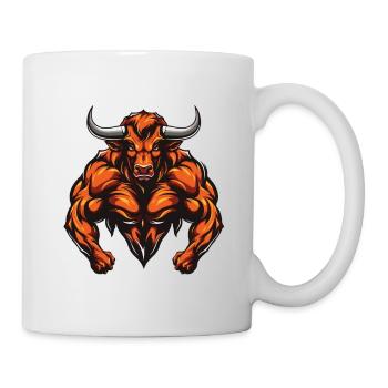 Bulle Stier Muskeln Workout Beast Gym - Tasse - Weiß - Rechts