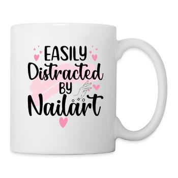 Easily distracted by nail art Nail Tech - Mug - white - Right