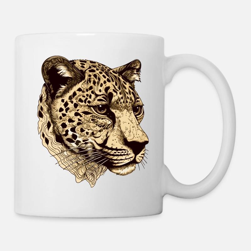 Gepard Kopf Tier - Tasse - Weiß