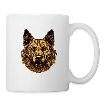 German Shepherd Dog Head Animal - Mug - white - Right