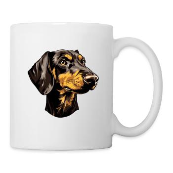 Dachshund Hund Kopf Dackel - Tasse - Weiß - Rechts