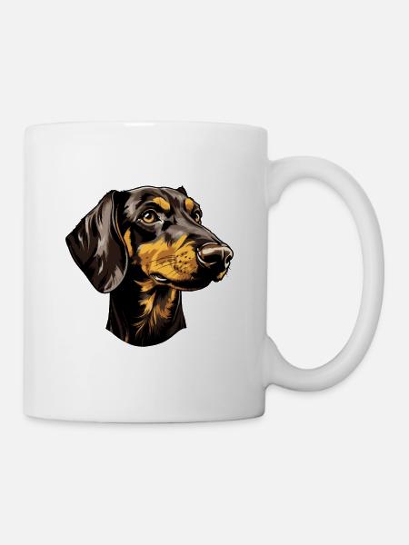 Dachshund Hund Kopf Dackel - Tasse - Weiß