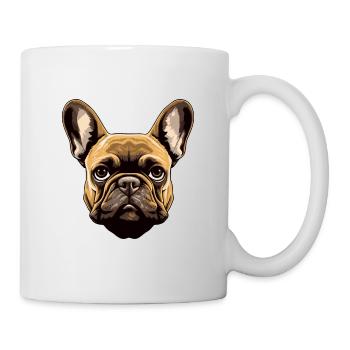 Tête de chien bouledogue français - Mug blanc - blanc - Droite