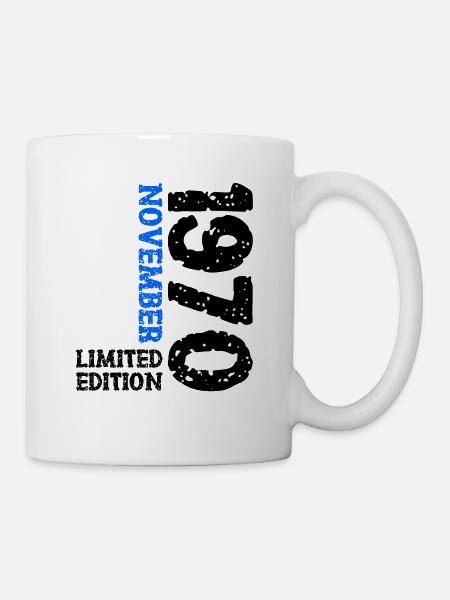 1970 November Limited Edition 53. Geburtstag Deko - Tasse - Weiß