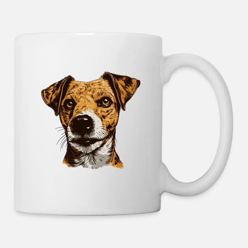 Jack Russel Terrier Hund Kopf - Tasse - Weiß