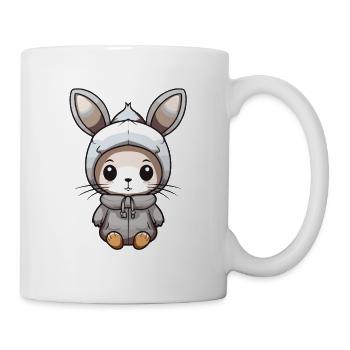 Bande dessinée d’hiver lapin - Mug blanc - blanc - Droite