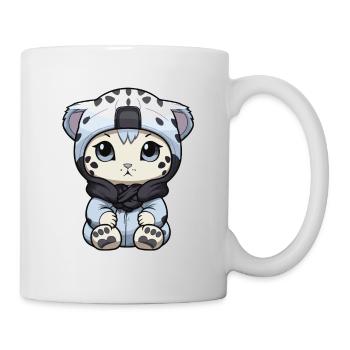 Schneeleopard Winter leopard Comic - Tasse - Weiß - Rechts