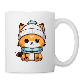 Fuchs Winter Comic - Tasse - Weiß - Rechts