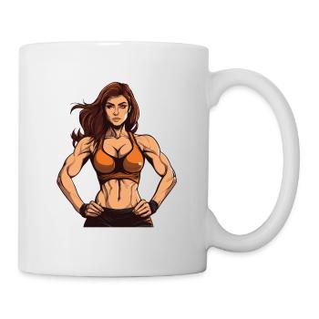 Femme Muscles Séance D’entraînement Gym Fille - Mug blanc - blanc - Droite