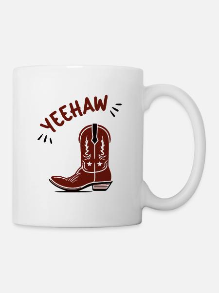 Cowboy Cowboystiefel Pferd Reiten Westernreiten - Tasse - Weiß