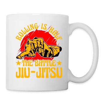 Rouler, c’est la moitié de la bataille du Jiu-Jitsu brésilien - Mug blanc - blanc - Droite
