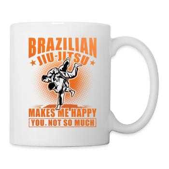 Le Jiu-Jitsu Brésilien me rend heureux, pas tellement - Mug blanc - blanc - Droite