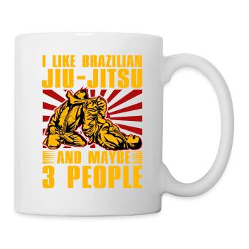 I like Brazilian Jiu-Jitsu and maybe 3 People - Mug - white - Right