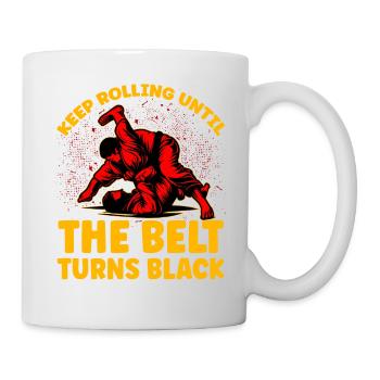 Keep rolling until the belt turns black - Mug - white - Right