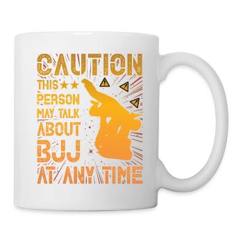 Attention cette personne peut parler de Jiu-Jitsu - Mug blanc - blanc - Droite
