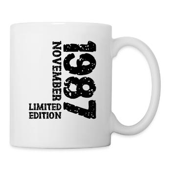 1987 November Limited Edition 36. Geburtstag Deko - Tasse - Weiß - Rechts