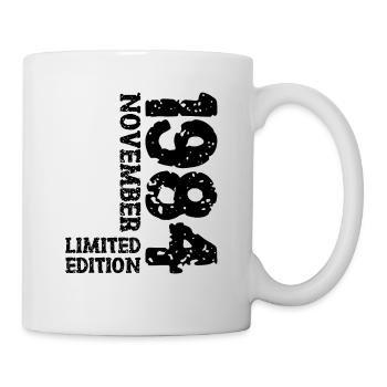 1984 November Limited Edition 39. Geburtstag Deko - Tasse - Weiß - Rechts