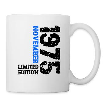 1975 November Limited Edition 48. Geburtstag Deko - Tasse - Weiß - Rechts