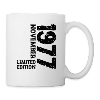 1977 November Limited Edition 46. Geburtstag Deko - Tasse - Weiß - Rechts