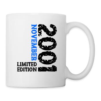 2001 November Limited Edition 22. Geburtstag Deko - Tasse - Weiß - Rechts