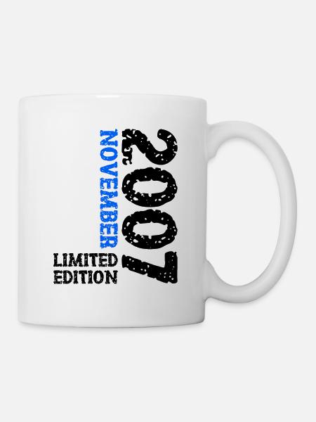 2007 November Limited Edition 16. Geburtstag Deko - Tasse - Weiß