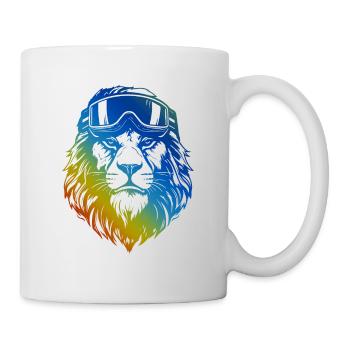 Ski Löwe Bunt - Tasse - Weiß - Rechts
