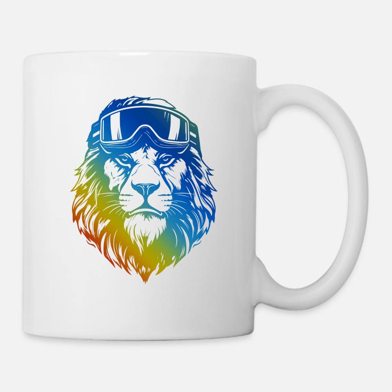Ski Löwe Bunt - Tasse - Weiß