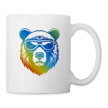 Bär Ski Brille Bunt - Tasse - Weiß - Rechts