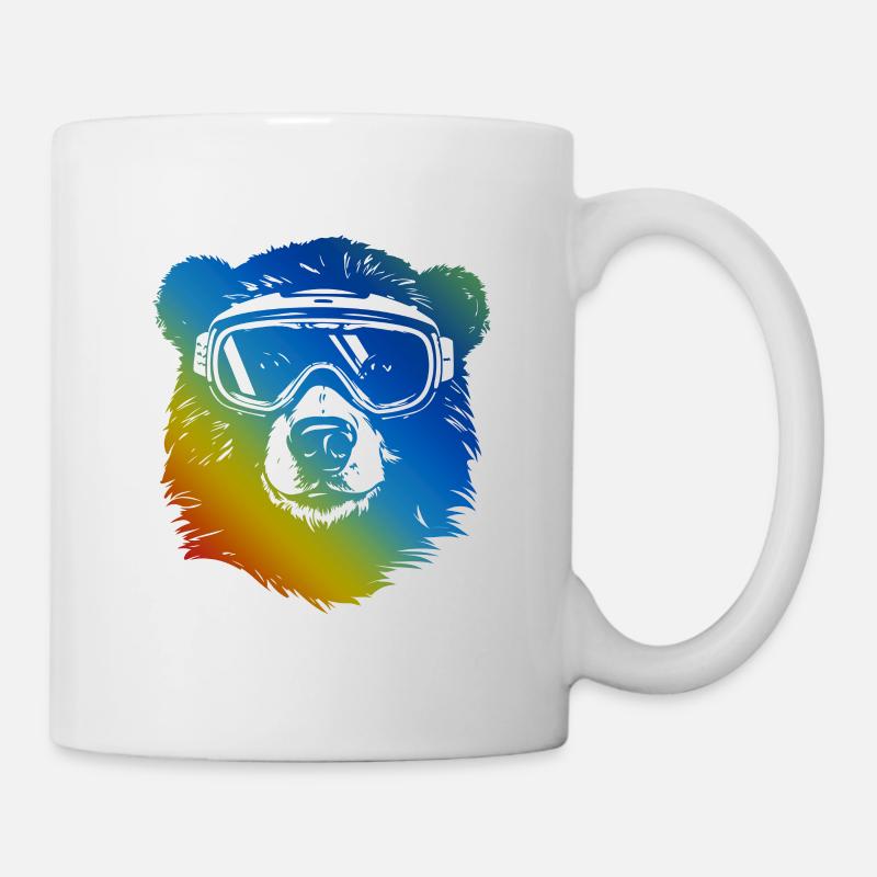 Ours de ski coloré - Mug blanc - blanc
