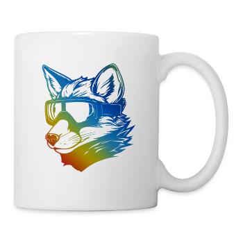 Fuchs Snowboard Ski Brille Bunt - Tasse - Weiß - Rechts