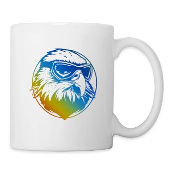 Ski Adler Snowboarder Bunt - Tasse - Weiß - Rechts