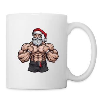 Santa Claus Gym Workout Santa Muscles - Mug - white - Right