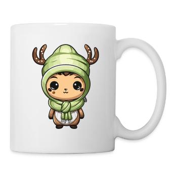 Reh Niedlich Winter Comic - Tasse - Weiß - Rechts