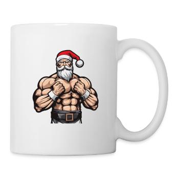 Santa Claus Gym Workout Santa Muscles - Mug - white - Right