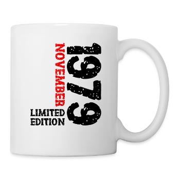1979 November Limited Edition 44. Geburtstag Deko - Tasse - Weiß - Rechts